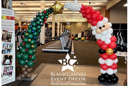 All of the balloon décor we made for December of 2021. Great Christmas and Holiday Décor planning starts early, call us now to plan for your next event.