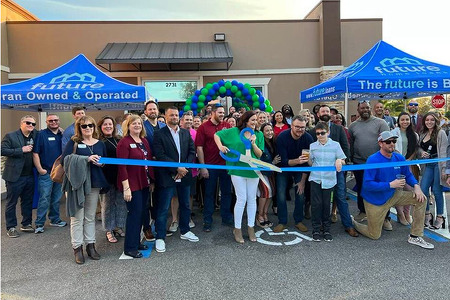 Grand Opening and Ribbon Cutting Balloon Arch and Decor from Blank Canvas Event Decor in Melbourne FL