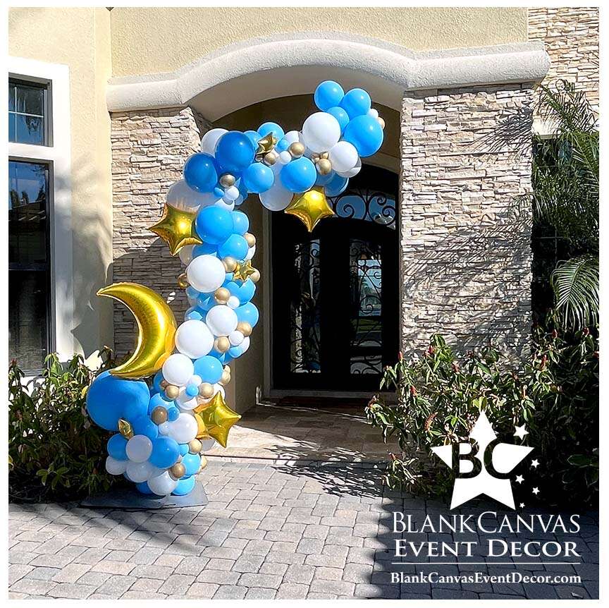 Organic Moon and Star Balloon Garland Arch in Suntree Melbourne FL