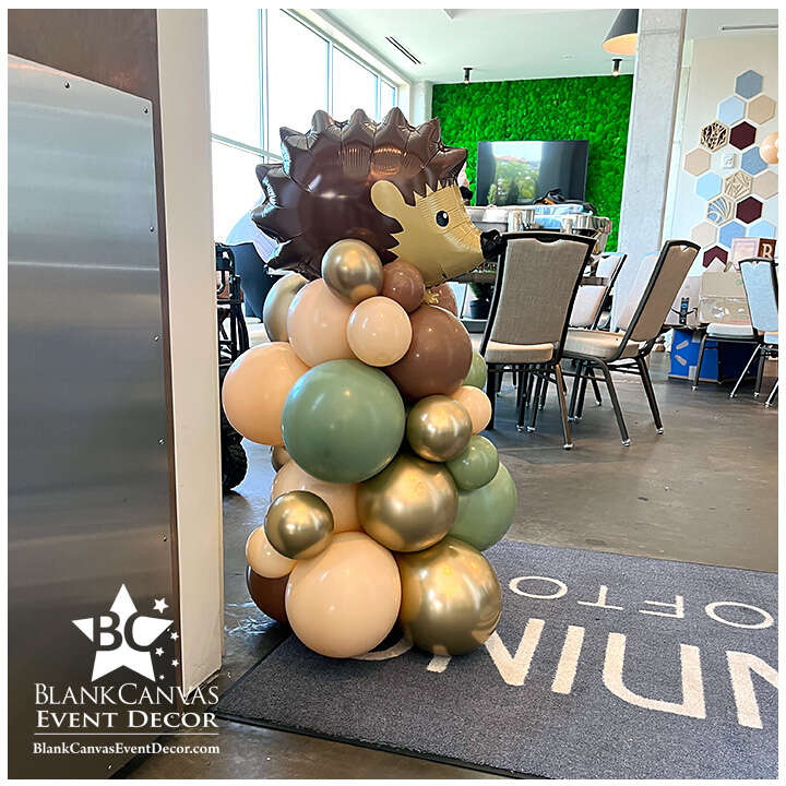 Woodland Baby Shower Organic Balloon Mini Column Melbourne FL at Hotel Melby